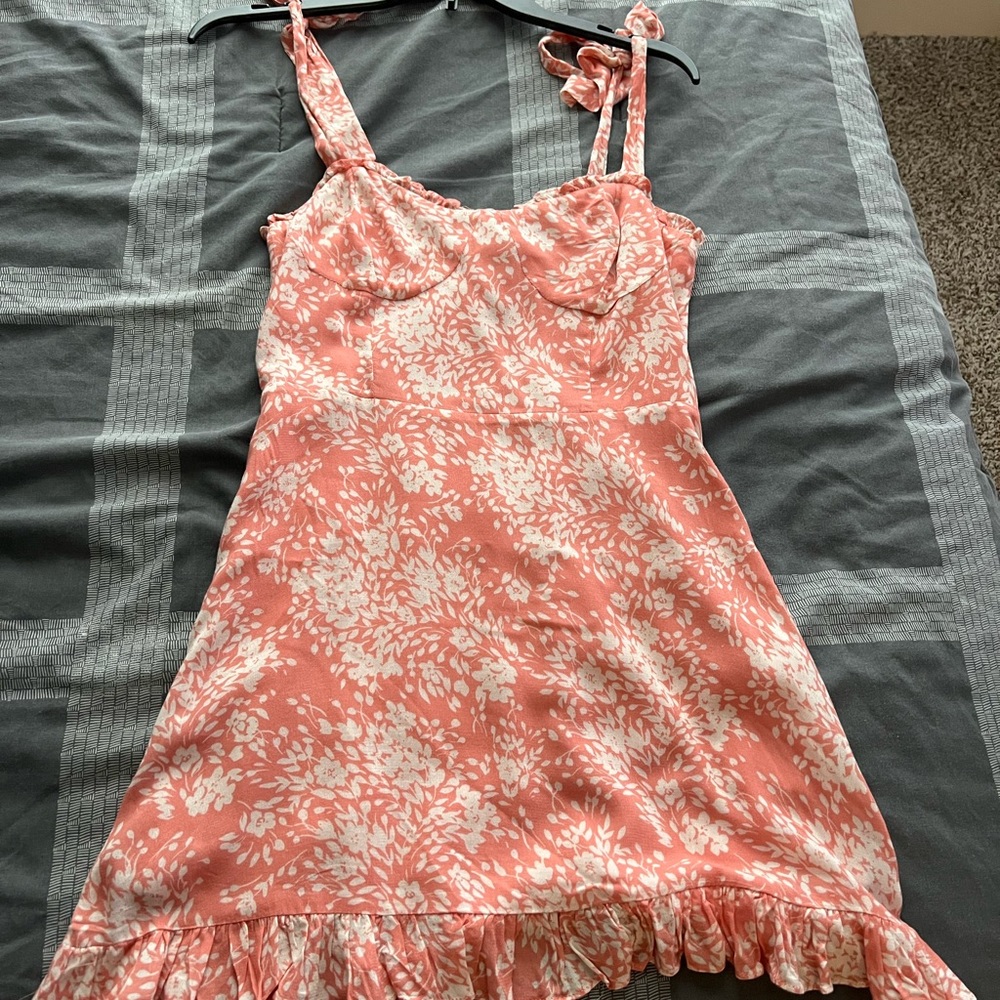 Audrey 3+1 pink and cream dress, Small